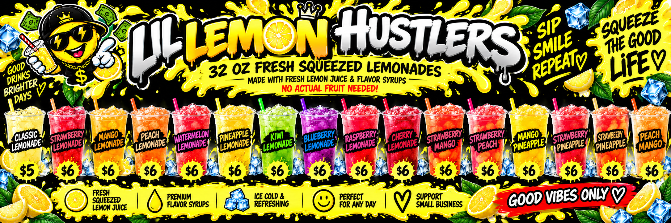 Lil Lemon Hustlers flavor menu banner